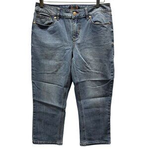 Seven7 Jeans Skinny Capri Womens 10 Light Wash Mid Rise Cropped Denim 109890